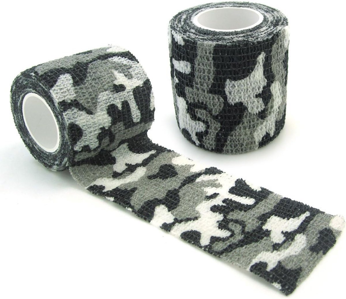 SnelShoppen - Zelfklevende Niet-Geweven Camouflage Wikkel Tape 4.5M - Sneeuw Camouflage voor Jacht, Camping, Verstevigen van Gereedschap en Accessoire