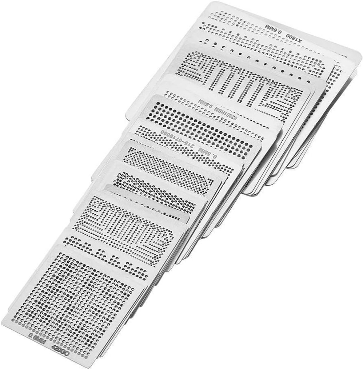 SnelShoppen - 33 Delige BGA Universele Reballing Chip Reballing Rework Net Sjablonen Staal Template Mesh Directe Warmte Set Kit voor CPU Reparatie