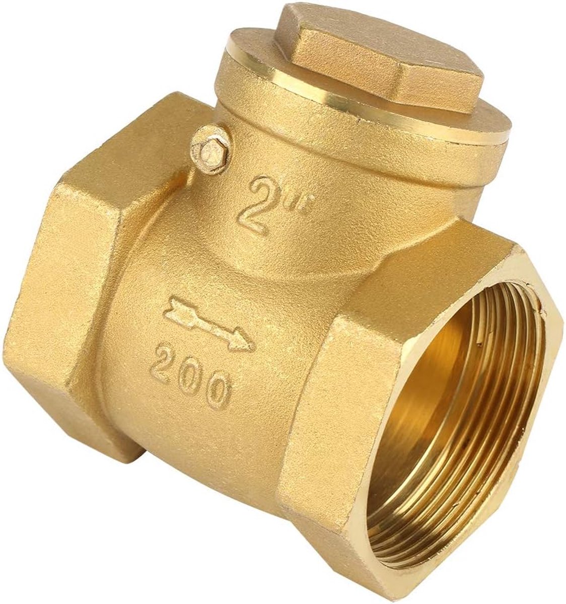 SnelShoppen - DN50 Terugslagklep Messing 232PSI - Kwalitatieve Non-return Ventiel voor Water, Duurzaam en Robuust, Ideaal voor Tuin, Keuken en Install