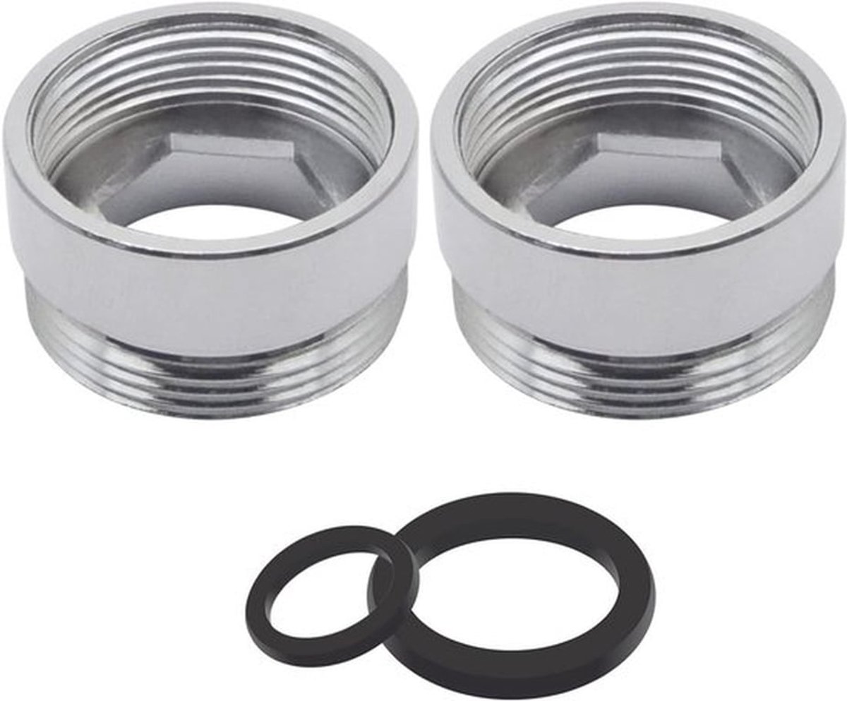 Adapter voor Keukenkraan - 2 Stuks Aerator Connector van Duurzaam Metaal voor Waterfilter (20mm Vrouwelijk naar 22mm Mannelijk)