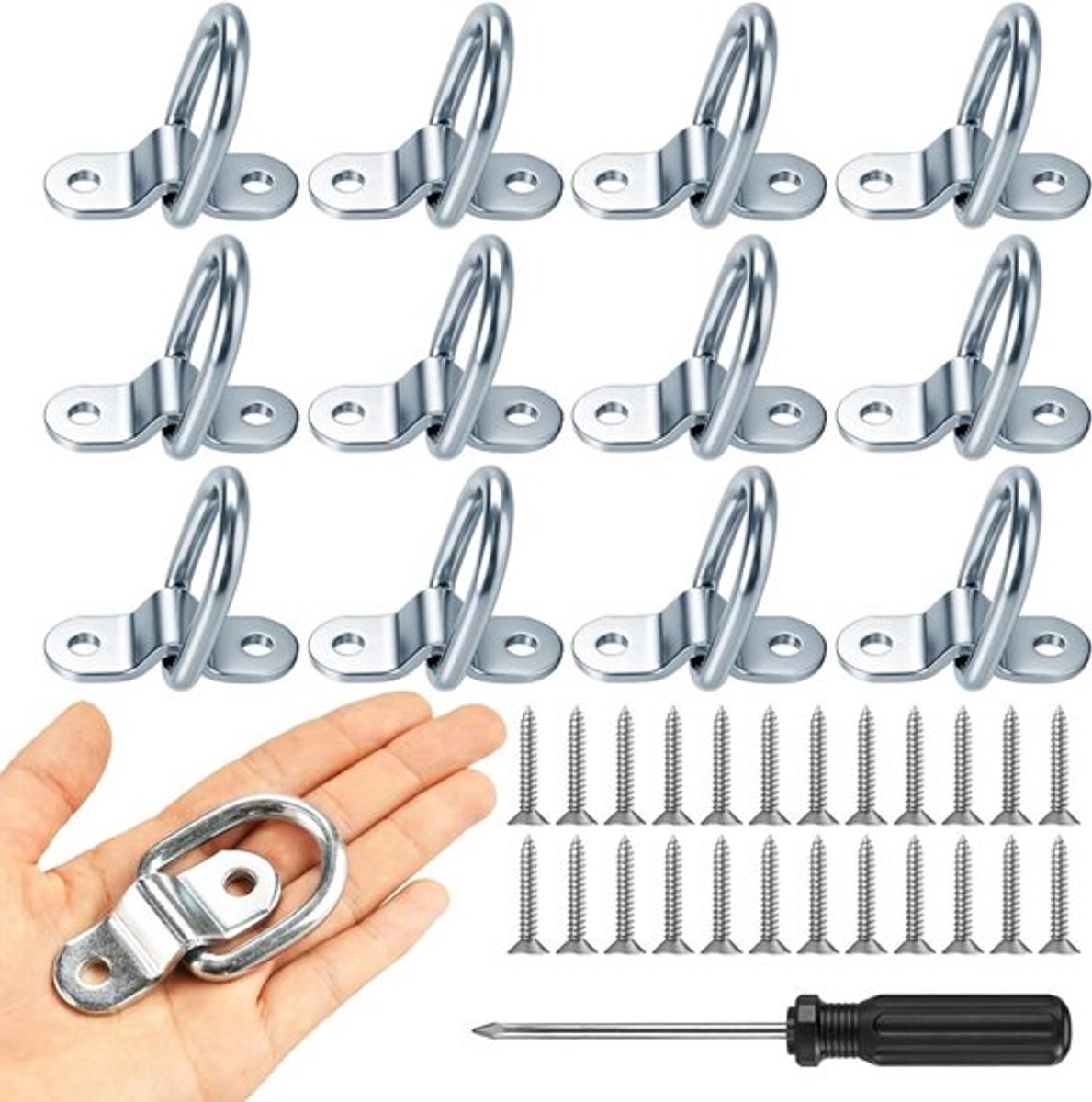 Roestvrijstalen D-ring lashing eyes voor veilige bevestiging en zware belasting, 20.1 x 16.3 cm