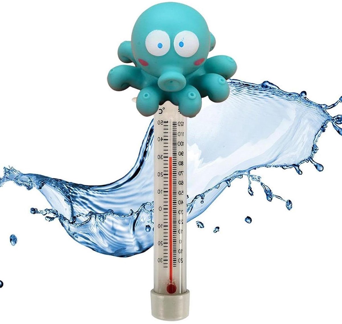 Drijvende Zwembadthermometer - Waterthermometer Dier - Water Temperatuur Meten - Duidelijk Cijfer Display - 10 Centimeter - Octopus