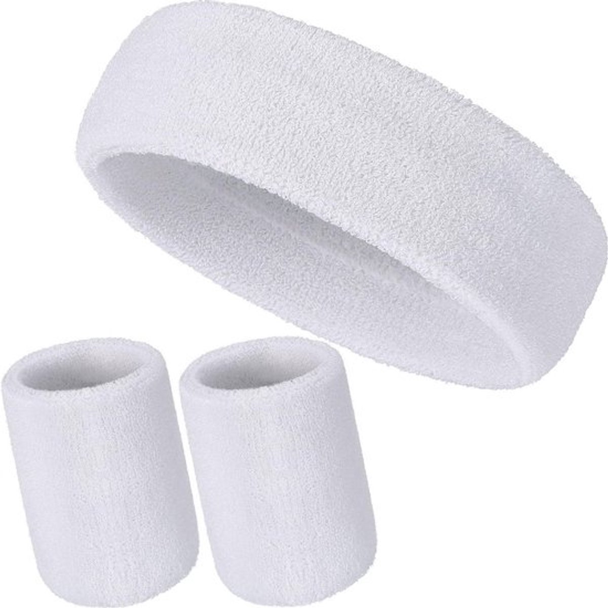 Set van 3 Zweetbanden voor Sport, Inclusief Hoofdband en Polsbanden voor Actieve Mannen en Vrouwen