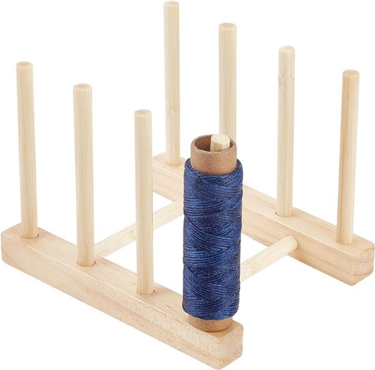 Houten Draadrek voor Borduren en Quilten, 8 Spoelen Organisator voor Garens en Kralen, Ideaal voor Creatieve Projecten en Haarvlechten, Diameter 8mm