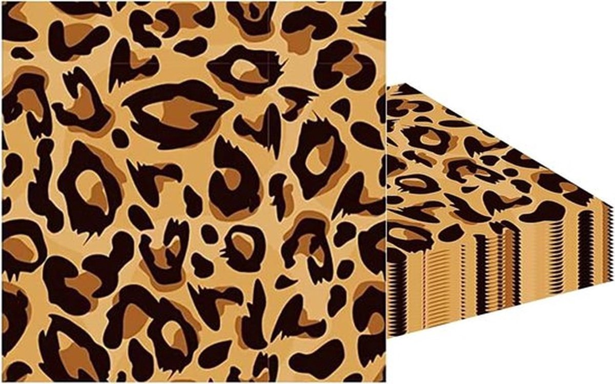 Leopard papieren servetten, 20 stuks - Feestdecoratie, Tafelaccessoires, Diner Servies