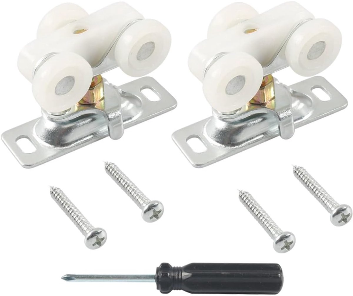 SnelShoppen - Sliding Deur Wielen 3/4 Inch met Haakjes voor Kastdeuren, Ideaal voor Caravan, Auto en Kamperen, Stille en Soepele Beweging