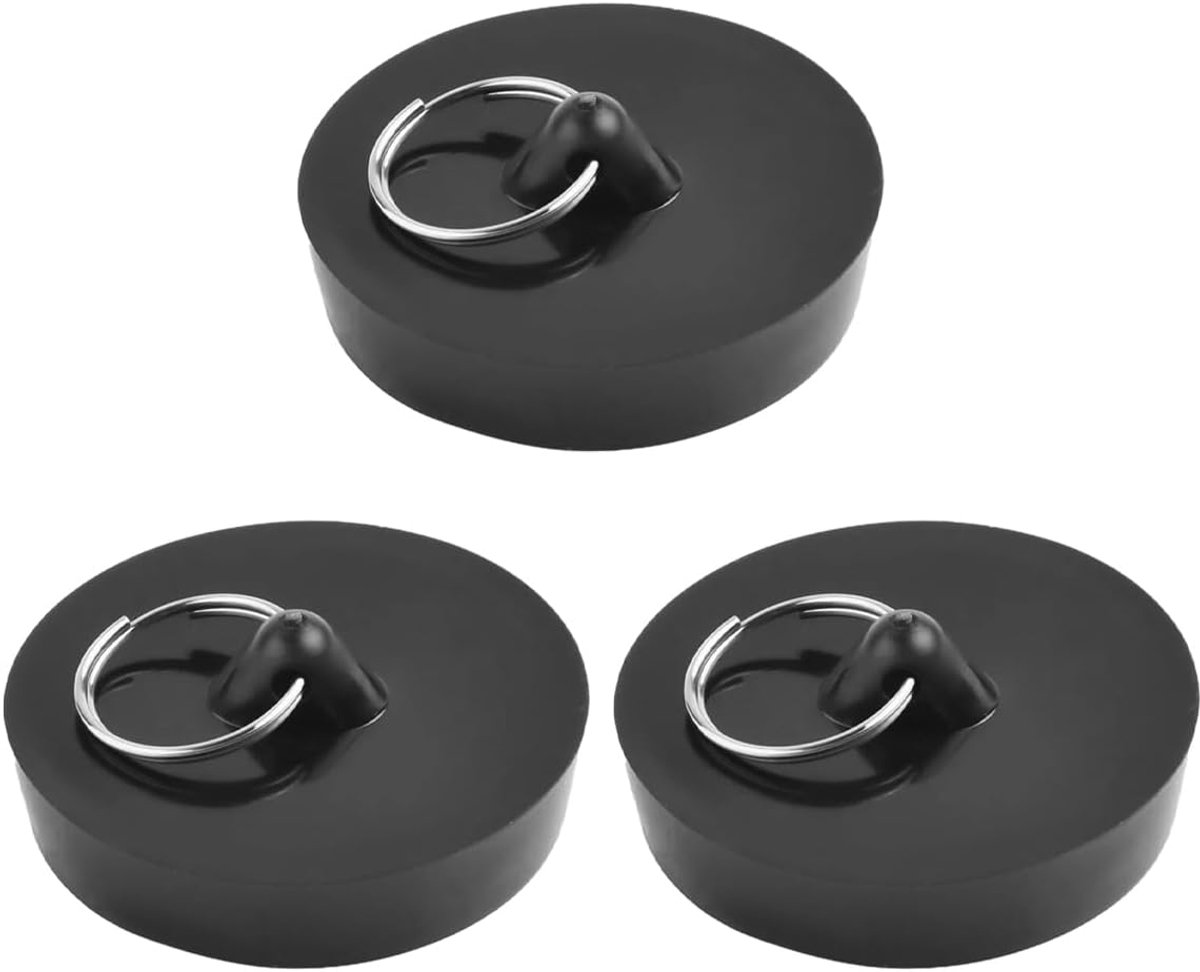 SnelShoppen - 3-Delige Afvoerstopset met Hangring voor Keuken en Badkamer, Duurzaam Plastic, Waterdicht, Voorkomt Lekken, Ideaal voor Afvoer en Bad