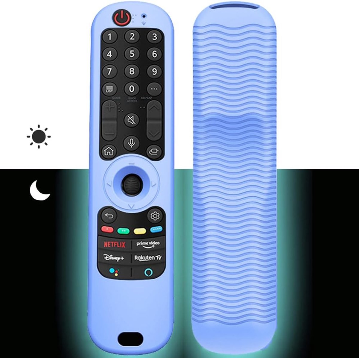 Afstandsbediening hoes voor LG QNED Smart TV - silicone - lichtgevend in het donker - antislip grip - ShopVlot