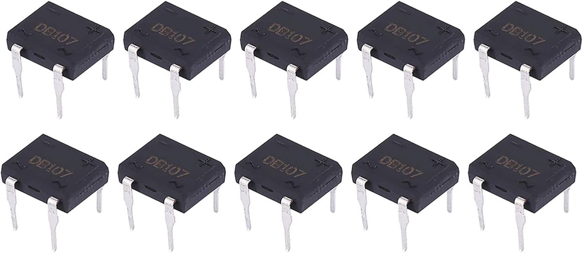 SnelShoppen - DB107 Bruggelijkrichter Huishoudelijke Apparaten 1A 1000V voor Industriële Elektronische Circuits - Gemakkelijk te Installeren, Duurzaam