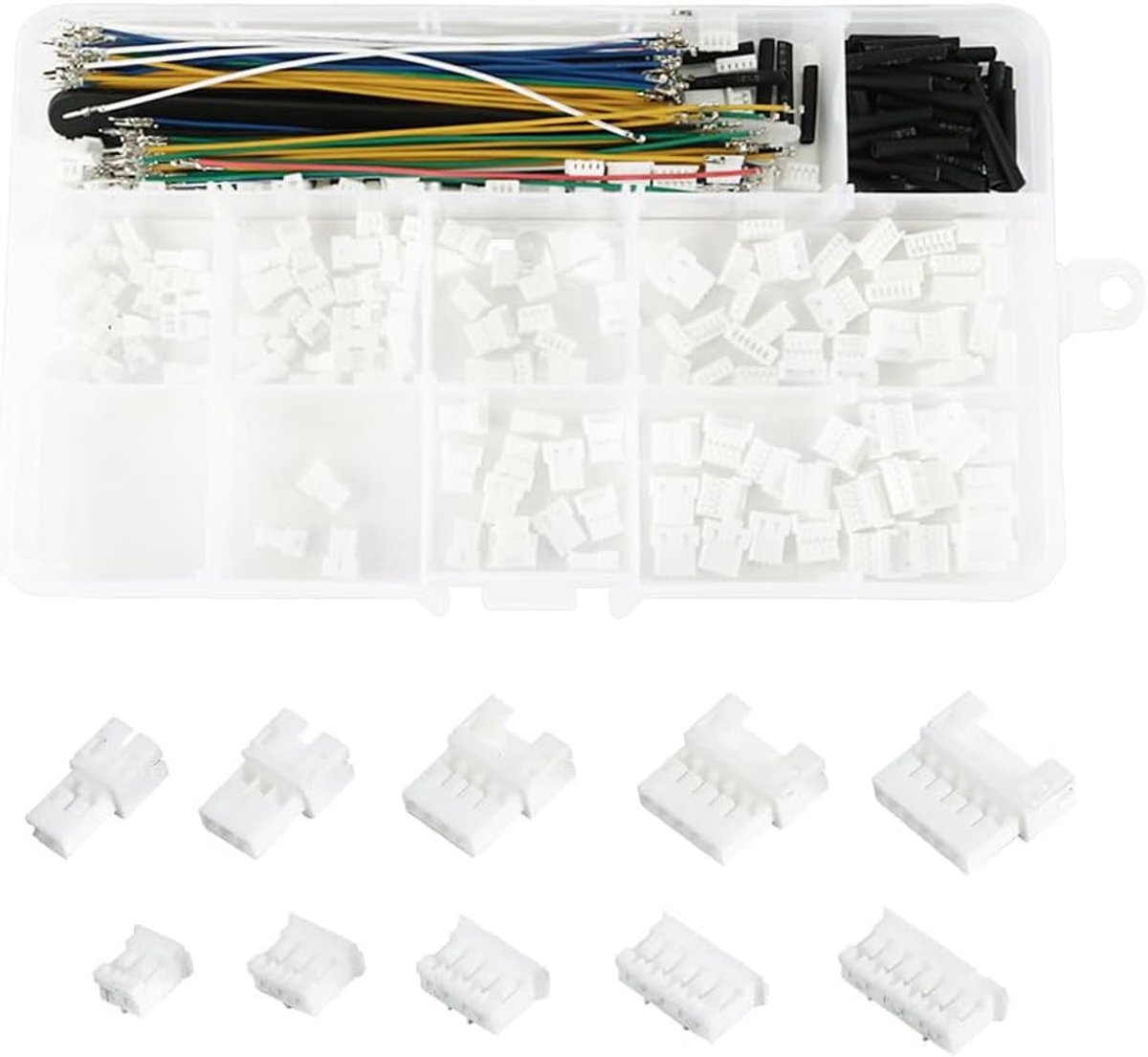 SnelShoppen - 1.25mm Pitch Connectoren Set met Vooraf Geperste Kabels voor Pixhak Silicoon 13cm Draad (2P 3P 4P 5P 6P Mannen en Vrouwen)