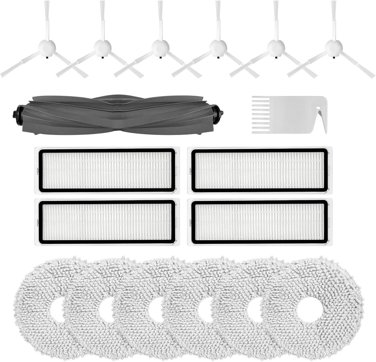 SnelShoppen - Accessoireset voor Robotstofzuiger, 18 Stuks, Inclusief Hoofdborstel, Wasbare Moppen, Filters, Zijborstels, Schoonmaakborstel voor Dréam