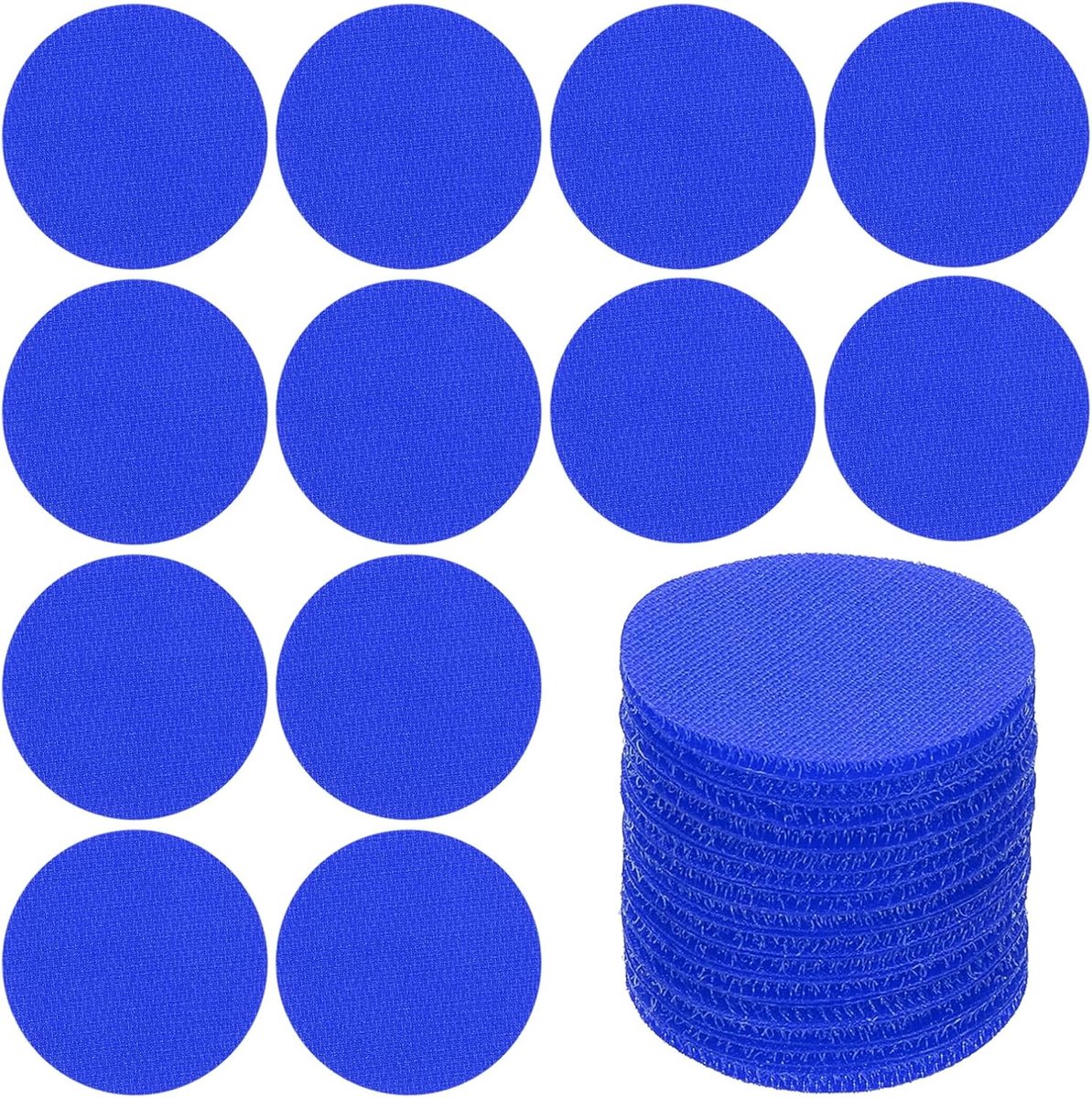 SnelShoppen - 64 Stuks Tapijtvlekken Marker Cirkel Vloerstippen 6 Inch Blauw - Duurzaam Nylon Tapijt Spot Markers voor Klaslokaal en Voorschoolse Acti