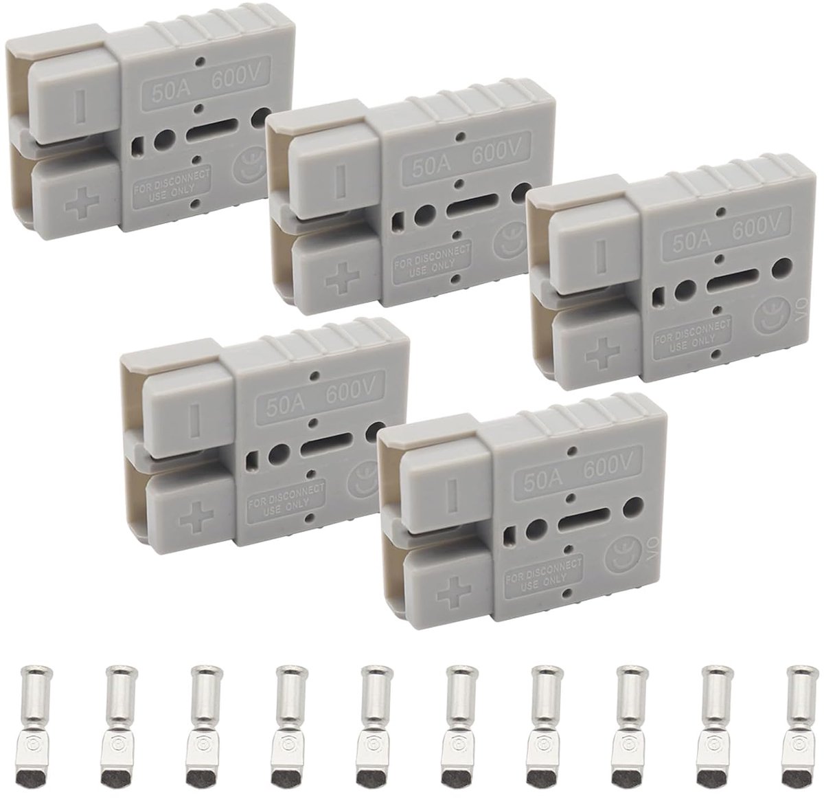 SnelShoppen - Accu adapter kabel 8 AWG met terminal type O, 50 A, 50 cm, duurzame verbinding met polenmarkering voor veilig gebruik