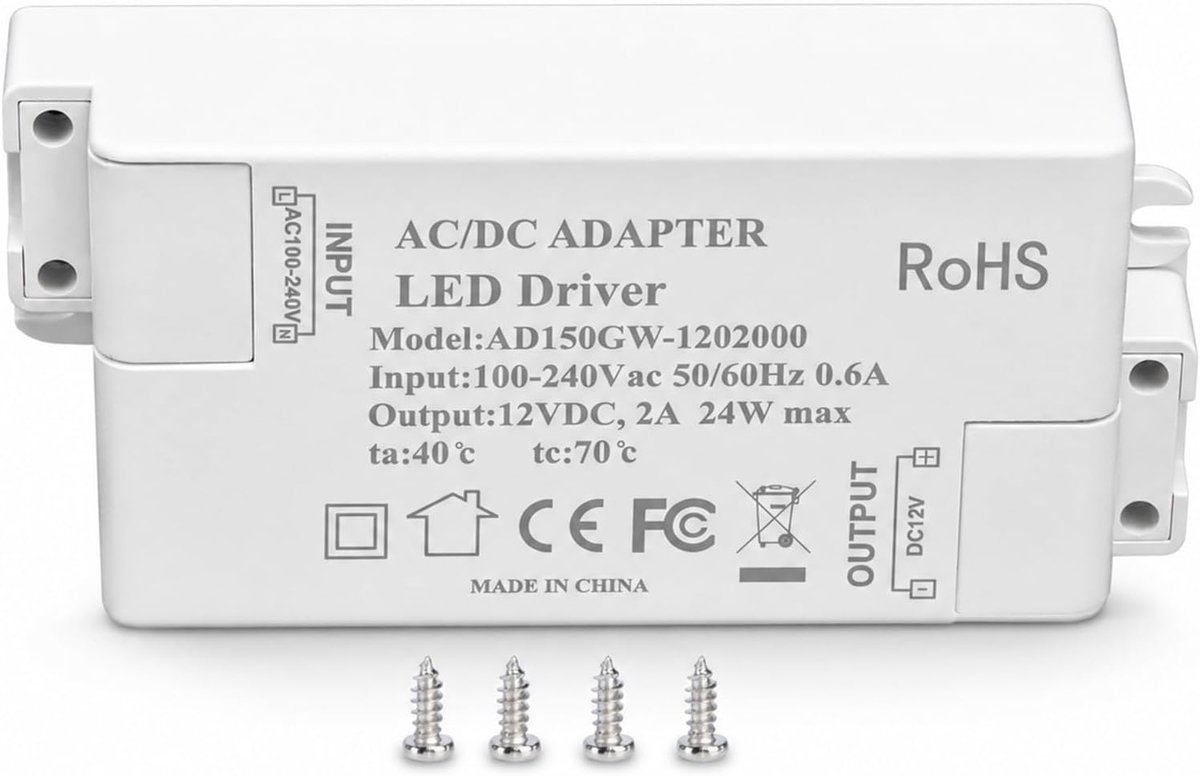 Dimmable LED Driver, DC 12V 24W 2A LED Transformer Low Voltage Lighting Transformer Constant Voltage Multifunction DIY - ShopVlot