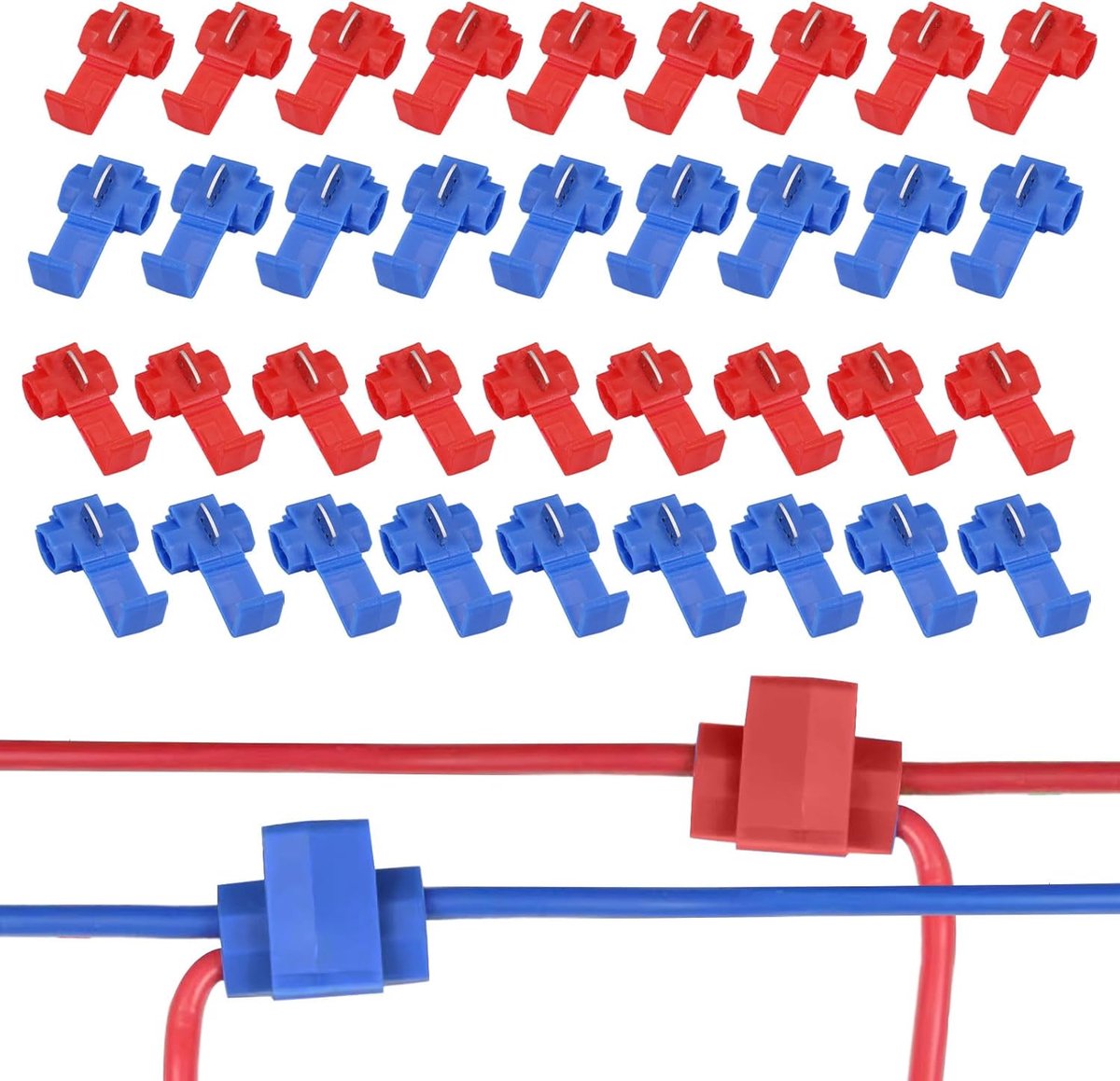Kabelconnector set 100 stuks - Snelle connectoren 0.5-2.5mm² - Isolatie en hittebestendig - Eenvoudig schakelen - SnelShoppen