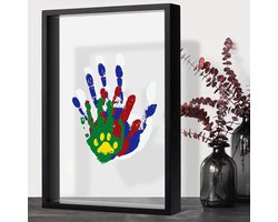 QSLKI Family Handprint Kit Bright DIY Craft Consideration Wooden Frame, Black, Family Hand and Footprint Keepsake Kit - ShopVlot