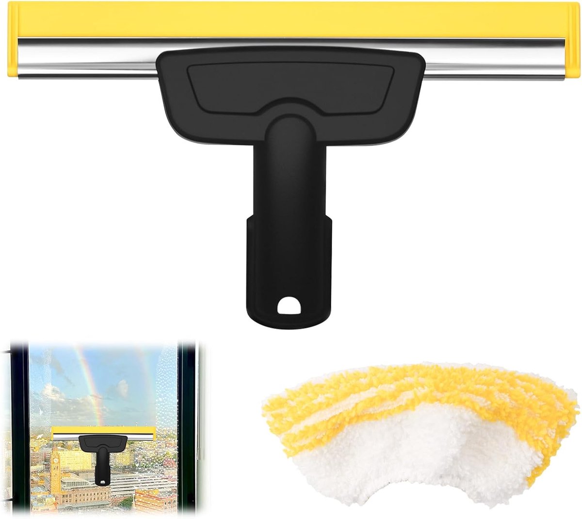 SnelShoppen - Raamspray voor Stoomreiniger met Microvezeldoek Set, Compatibel met SC2 SC3 SC4 SC5 SC7, Vervangaccessoires voor Streeploos Schoonmaken
