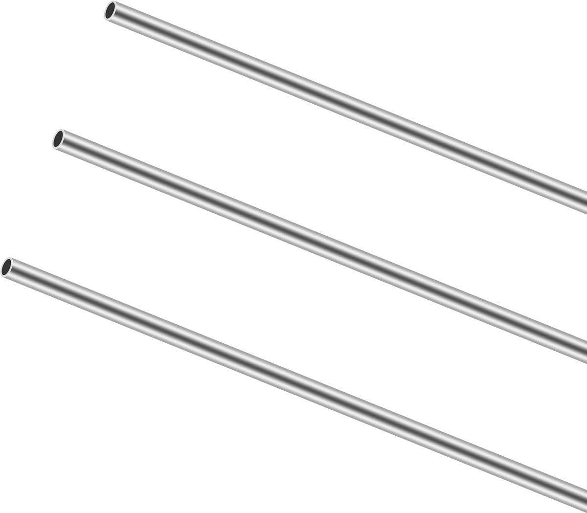 SnelShoppen - 304 Roestvrijstalen Ronde Buizen 9mm OD×0.4mm Wanddikte 300mm Lengte Naadloze RVS Pijp voor Industrieel Gebruik, DIY Projecten (3 Stuks)