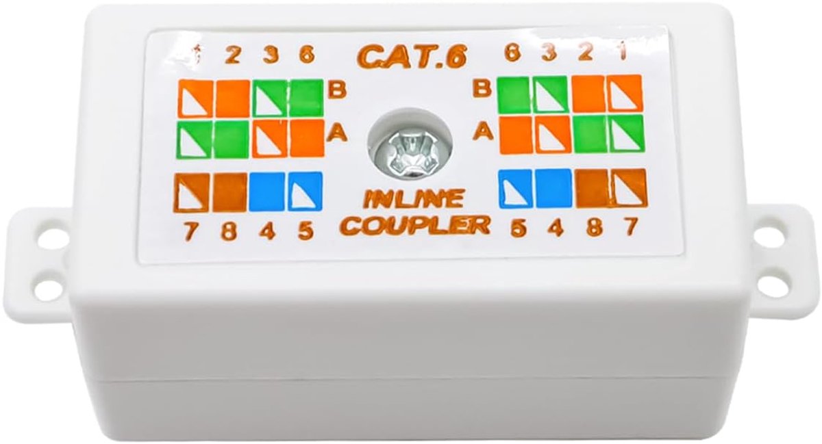 RJ45 Cat6 Junction Box - 2 stuks - Inline Punchdown Krone Coupler - Voor betrouwbare netwerkverbindingen - ShopVlot