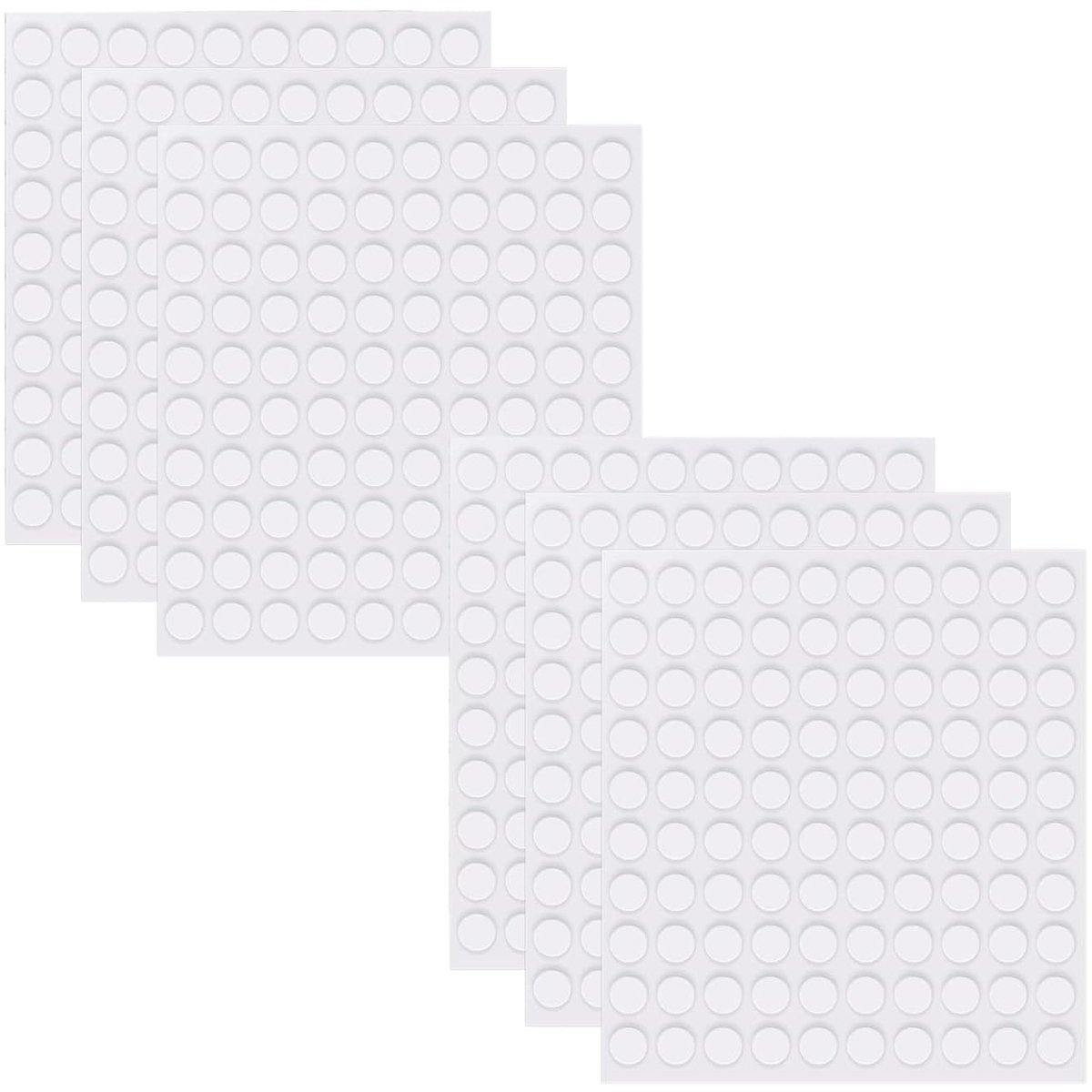 SnelShoppen - 600 Stuks 6mm Mini Transparante Lijmplakken Voor Directe Bevestiging en Creatief Werk, Mu veilig Verwijderbare Dubbelzijdige Plakstrips,