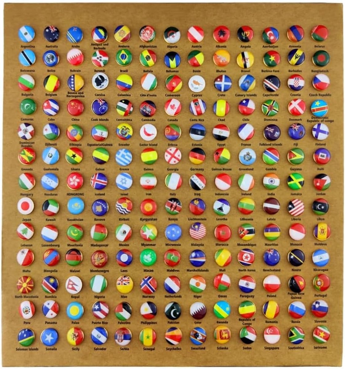 Pinbord met Wereldkaart Vlaggen - 291 Stuks Epoxy Pins - Decoratief voor Kantoor of School - Ideaal voor Reizen - SnelShoppen