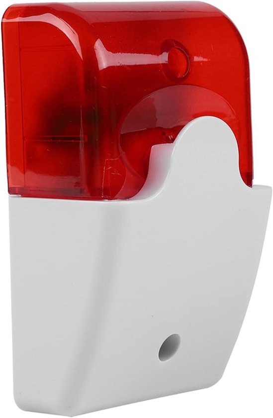 Witte bedrade stroboscoop sirene met rode kap.