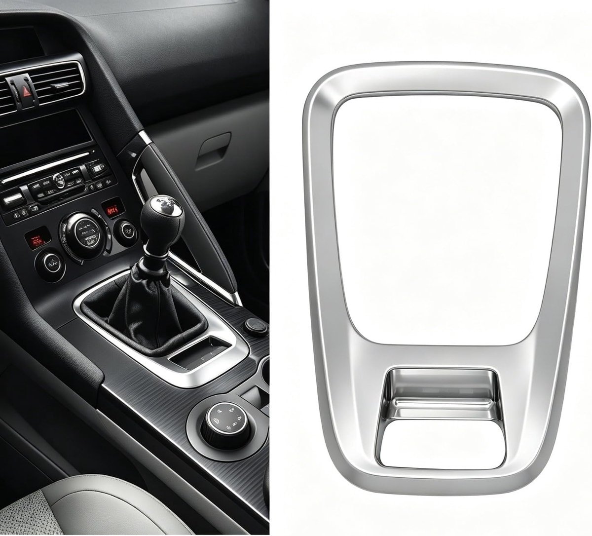 SnelShoppen - Gear Shifter Trim 7591L9 Silver Schakelpaneel Cover Vervangingsonderdeel voor 3008 1.6L (2012-2014)