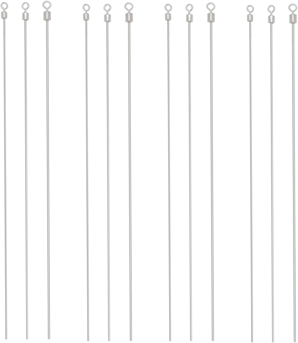 SnelShoppen - 90 stks RVS Visaas Roterende Spoelen 0.8mm 0.9mm 1.0mm Lengte 150mm Geschikt voor Boren Rigs en Armaturen