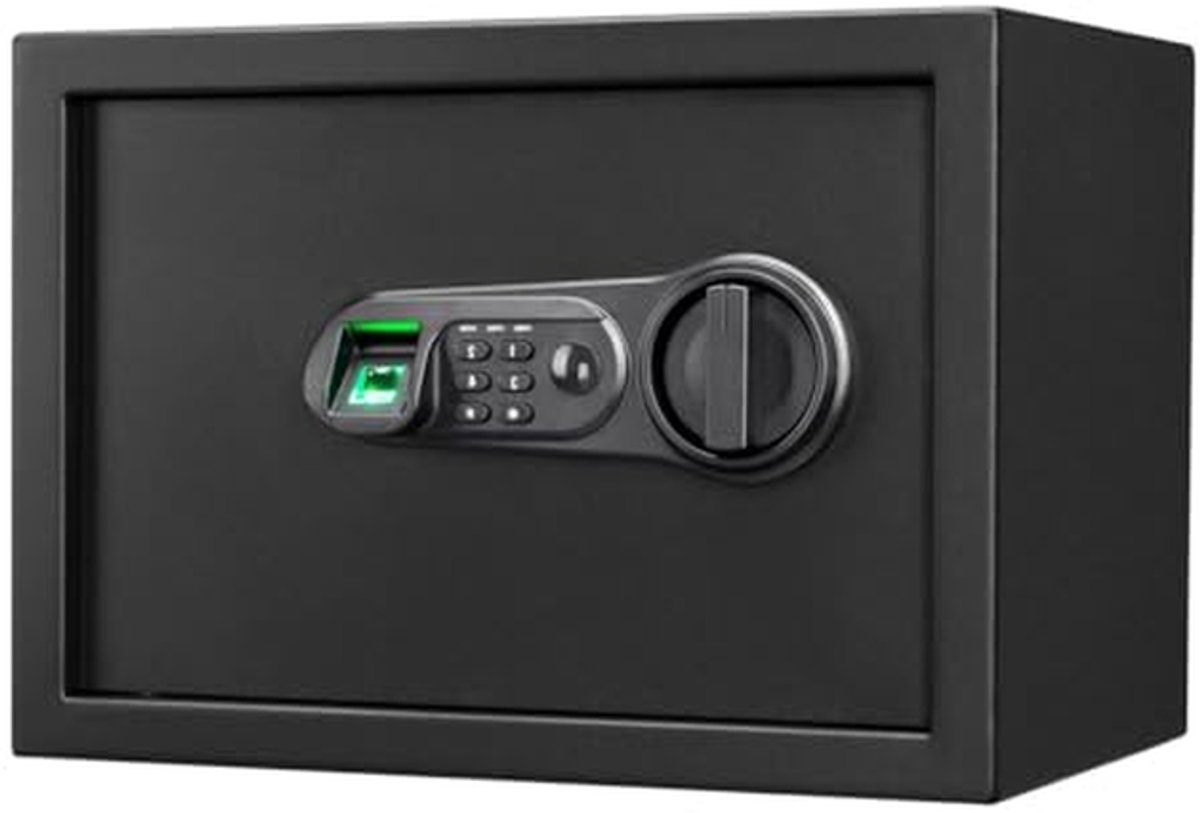 Kluis Box - Geldkluis Documenten - Waardevolle Spullen - Vingerafdruk Code - 25 x 35 x 25 cm - Antraciet