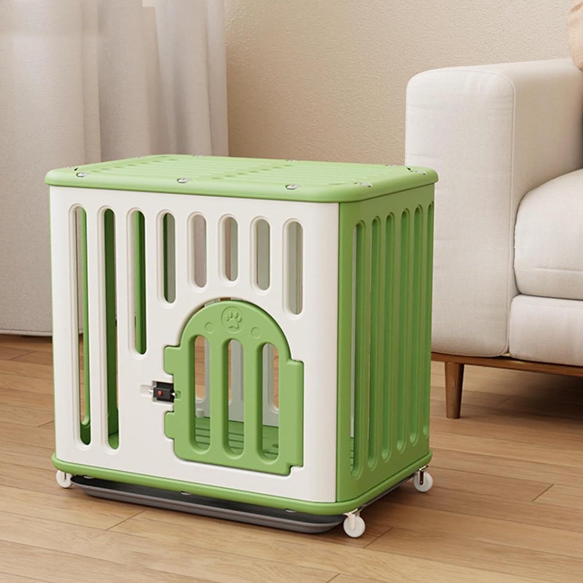 Hondenbench - Hok voor hond - Veilig Huisdier - Dubbele Deur - Niet gespecificeerd - Groen
