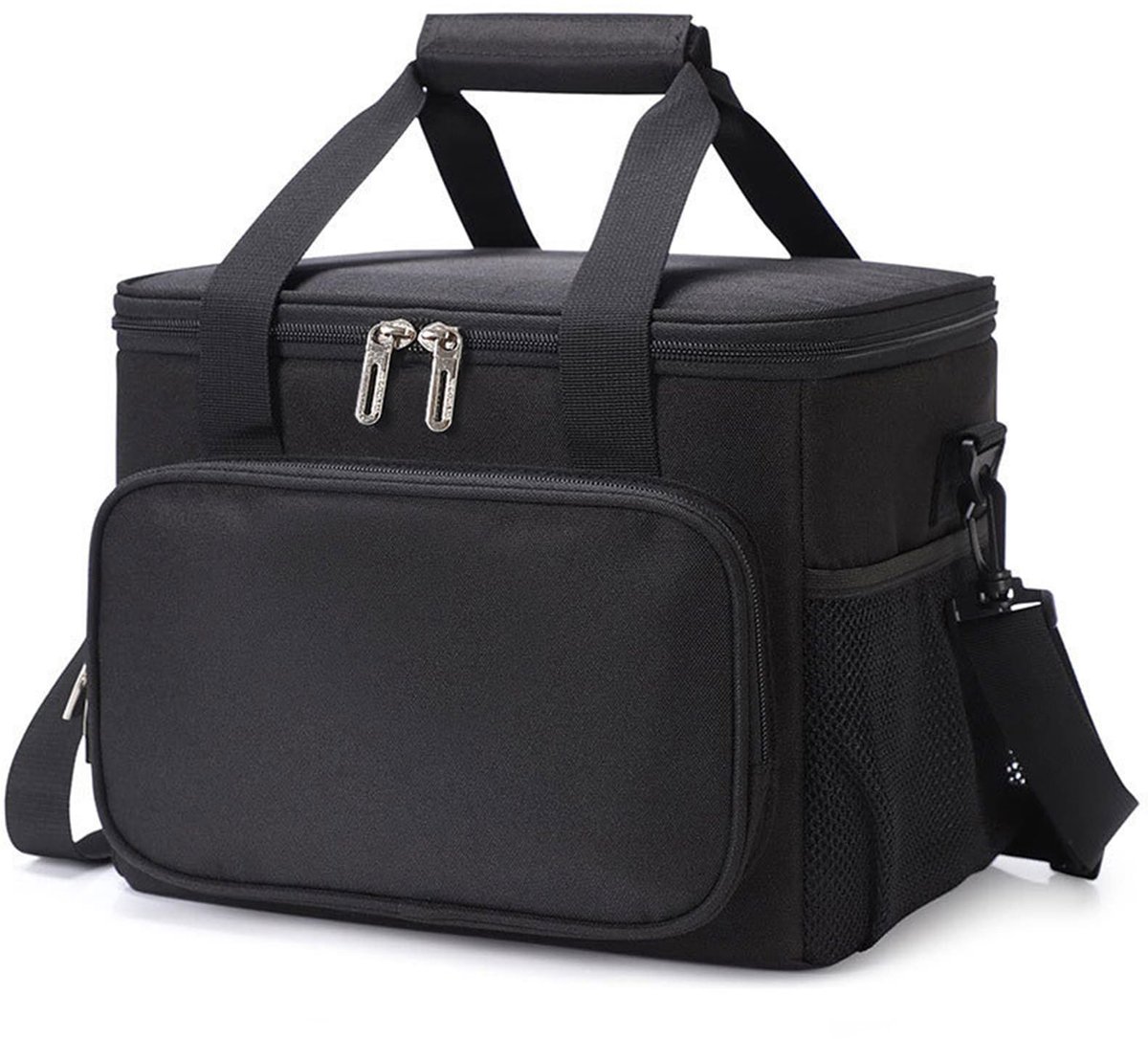 SnelShoppen - Opvouwbare Koeltas 27L/15L, Waterdichte Isolatietas van PEVA, Draagbaar als Rugzak of Handtas, Zwart/Grijs, Perfect voor Picknick, Festi