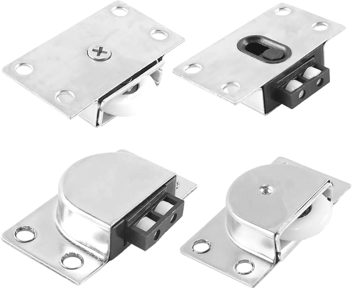 SnelShoppen - 4 Stuks Meubelrollers met Lager voor Schuifdeuren, Meubelwielen, Accessoires voor Schuifdeuren, Geschikt voor Kasten, Lades en Ramen