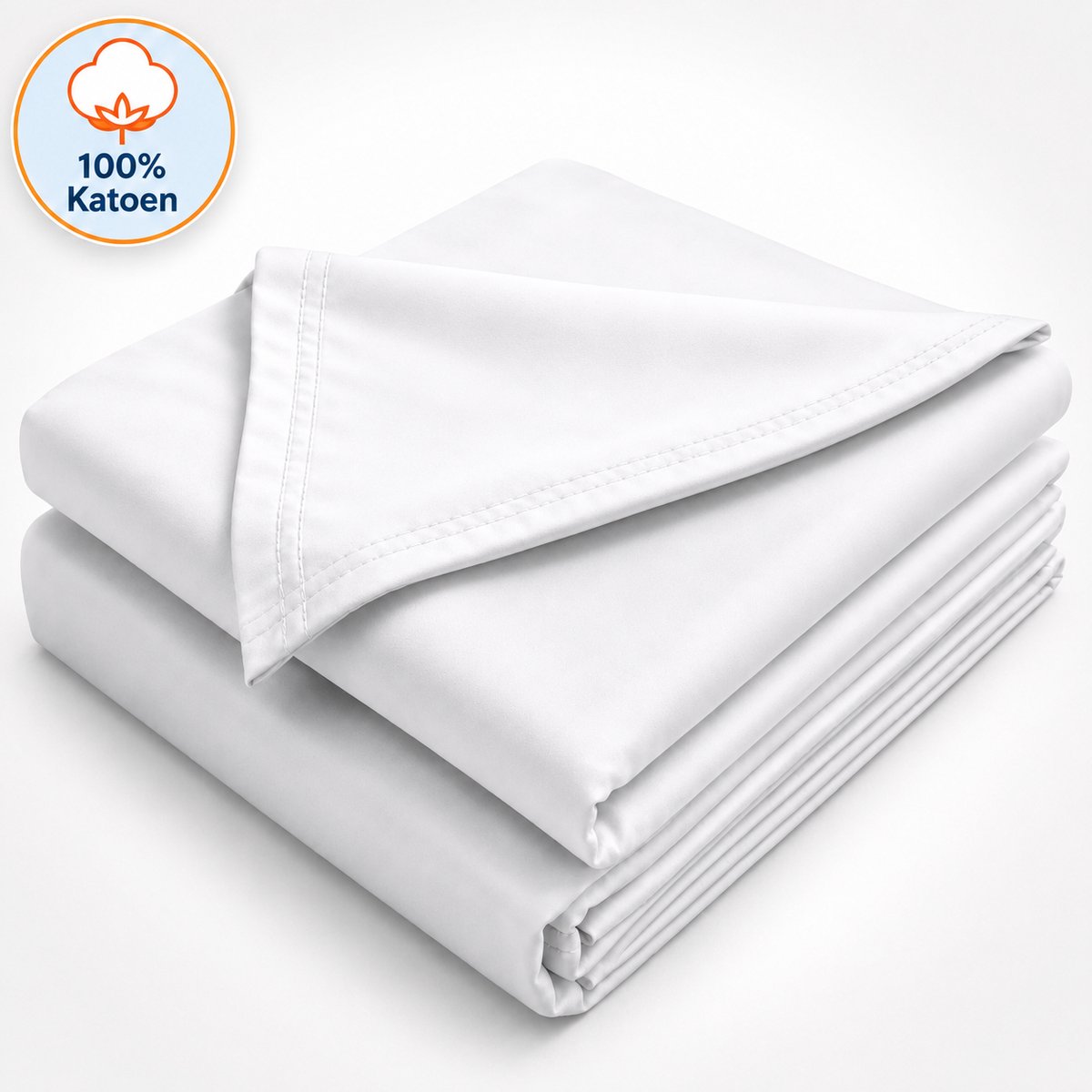 LitaLente Katoenen Hotellaken 160x290 cm - Dun & Luchtig met Dikke Draad - Onder- & Bovenlaken - Eenpersoons