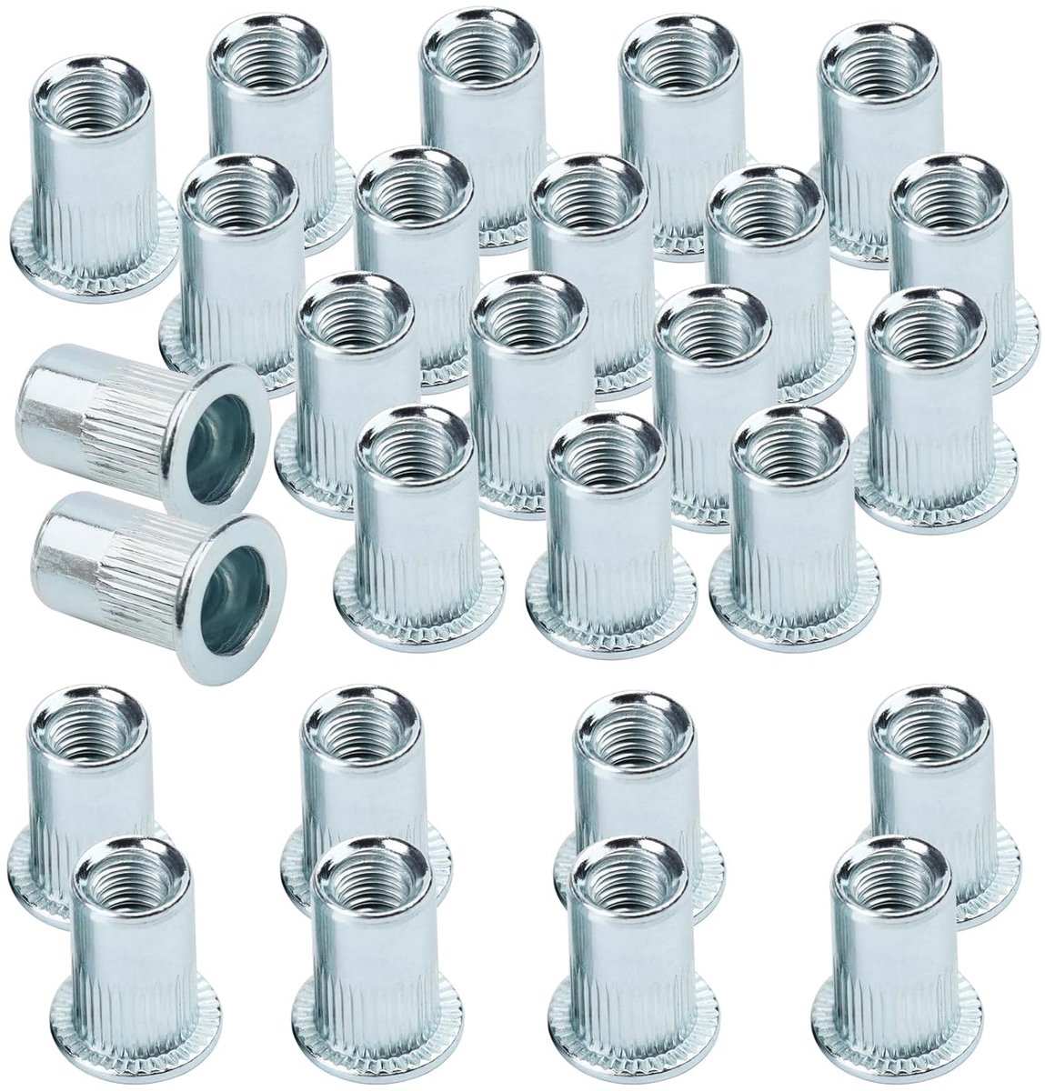 Rivet nuts M6 - roestvrij staal - 100 stuks in transparante doos - stevig en betrouwbaar - ShopVlot