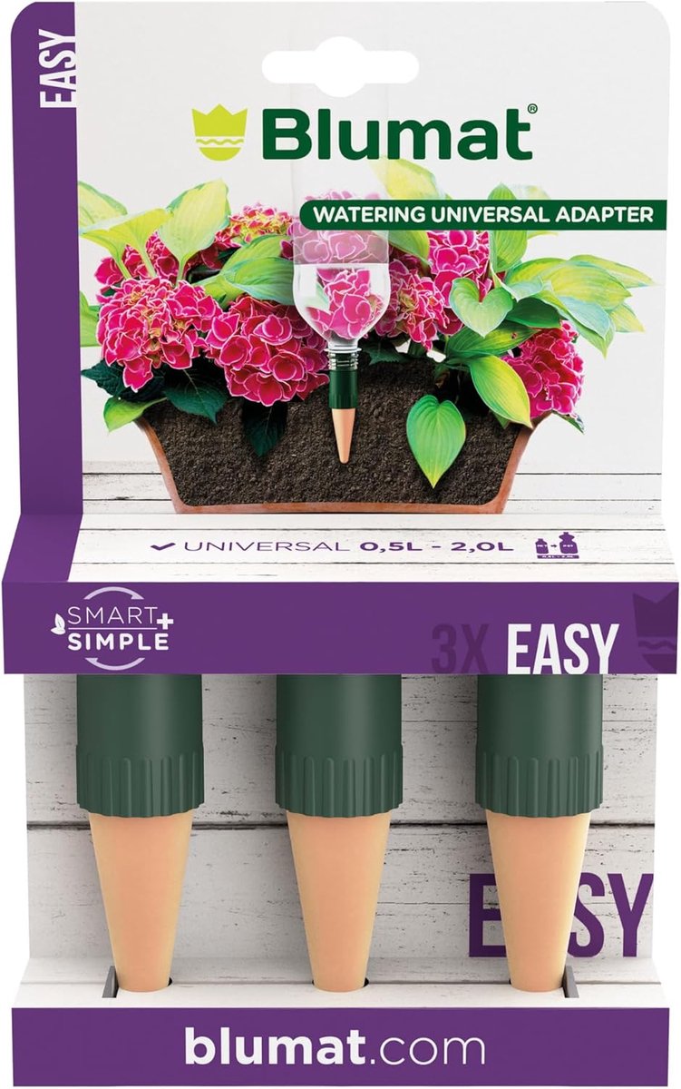 Irrigatieadapter 0.2 L - Pack van 3 - Geschikt voor standaard plastic flessen - Voorkomt overbewatering - SnelShoppen