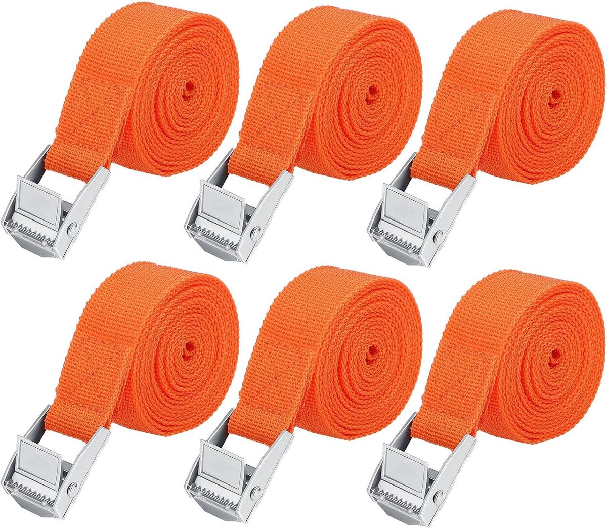 Spanbanden - 1 m - 6 stuks - Verstelbare Sjorbanden met Klemsluiting - Voor Transport en Outdoor