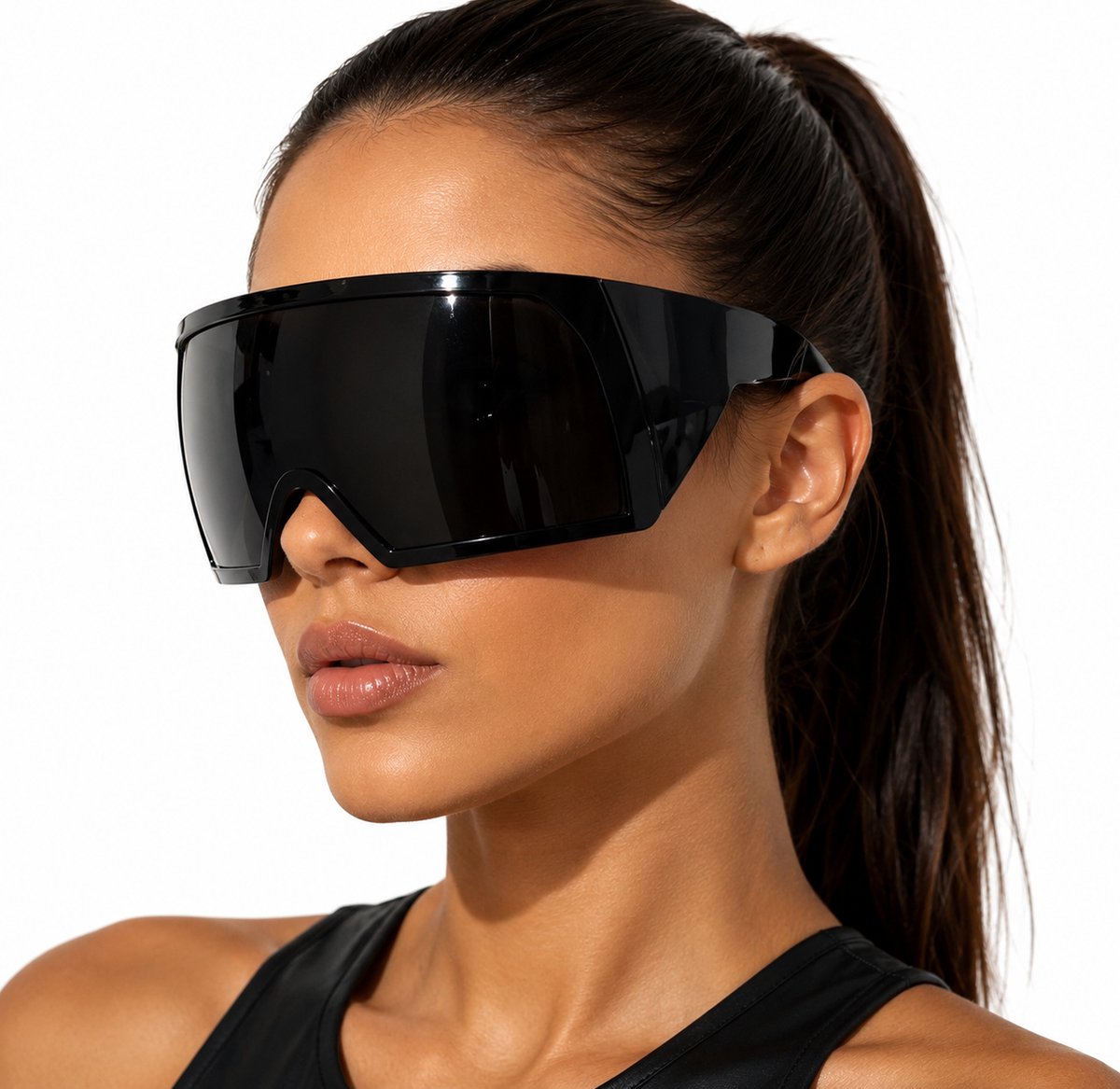 Zonnebril XL - Groot - Zwart - Festival - Mode - Unisex