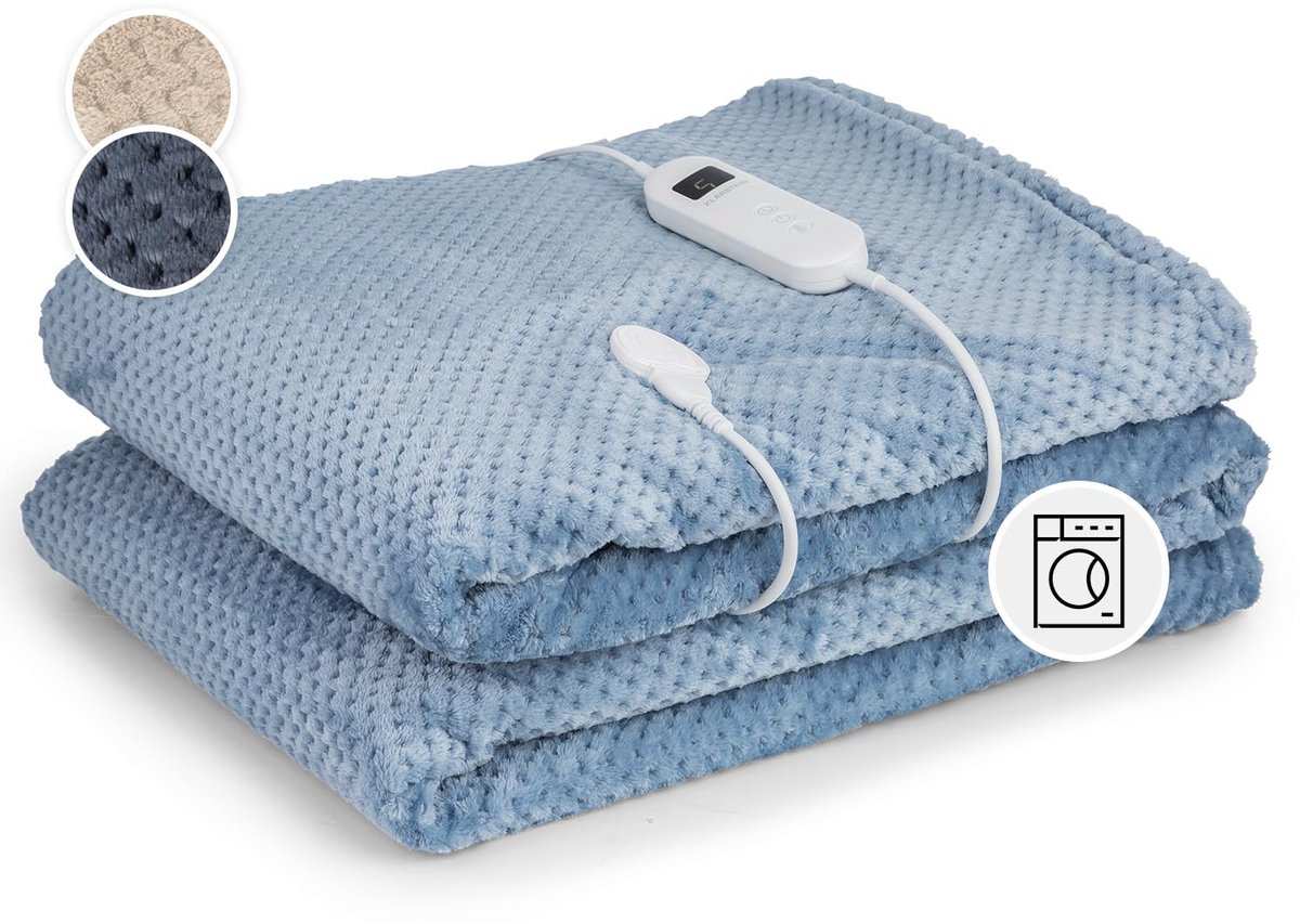 SnelShoppen - XXL Elektrische Knuffeldeken 200x180 cm, Warmtedeken met Automatische Uitschakeling, Wasmachinebestendig, Dubbelzijdige Deken voor Bed e