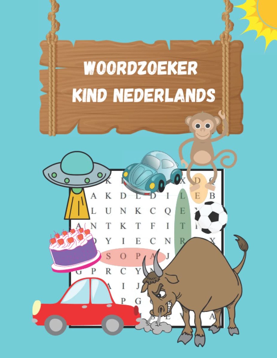 woordzoeker kind nederlands - 50 thematische puzzels - met oplossingen - leerzaam en leuk voor kinderen - SnelShoppen