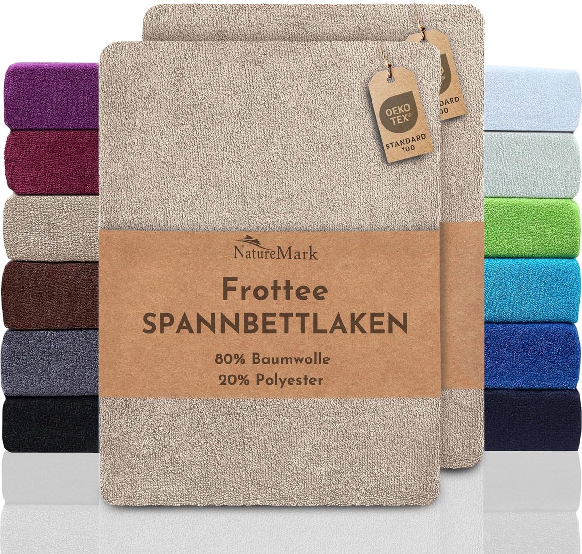 SnelShoppen - Frottee Hoeslaken Set van 2 - Zacht en Ademend, Huidvriendelijk, Praktisch & Onderhoudsvriendelijk, Duurzaam, 80% Katoen & 20% Polyester