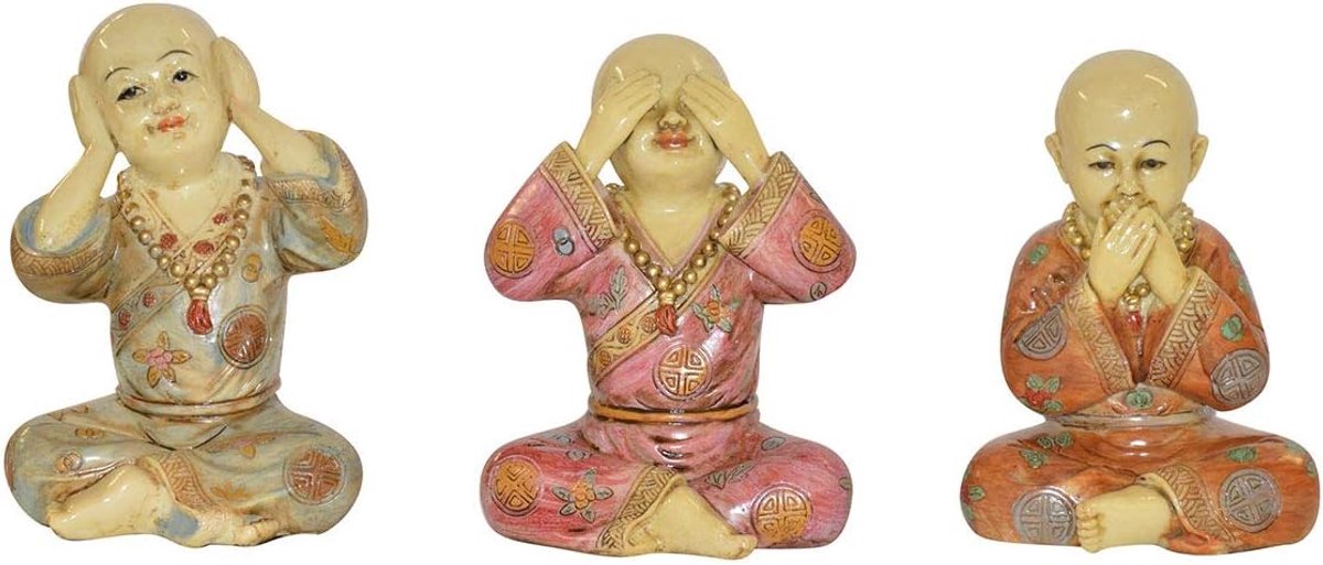 Boeddha beeldjes - 15 cm - Fiberclay - Geschikt voor binnen en buiten - ShopVlot