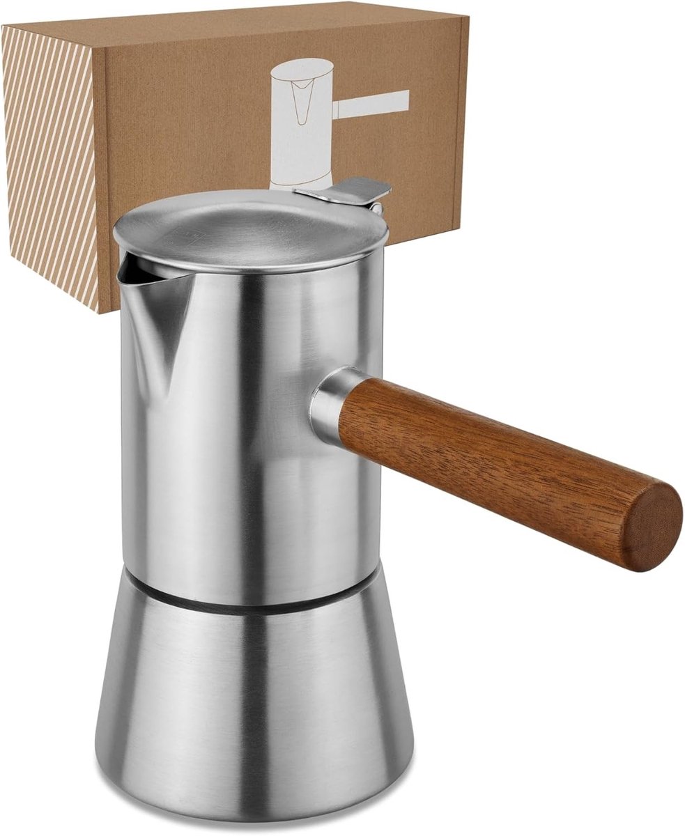Espresso Maker - Roestvrij Staal - 100 ml - Geschikt voor Inductiekookplaten - Voor Camping en Outdoor