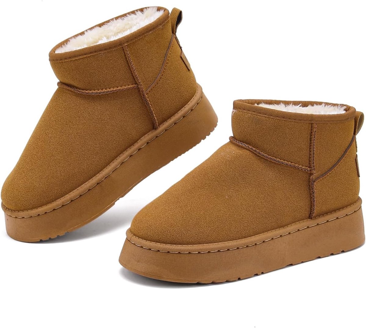 Sneeuwlaarzen voor Dames - Bruin - 40 EU - Warm Gevoerde Wandelschoenen - Voor Buiten