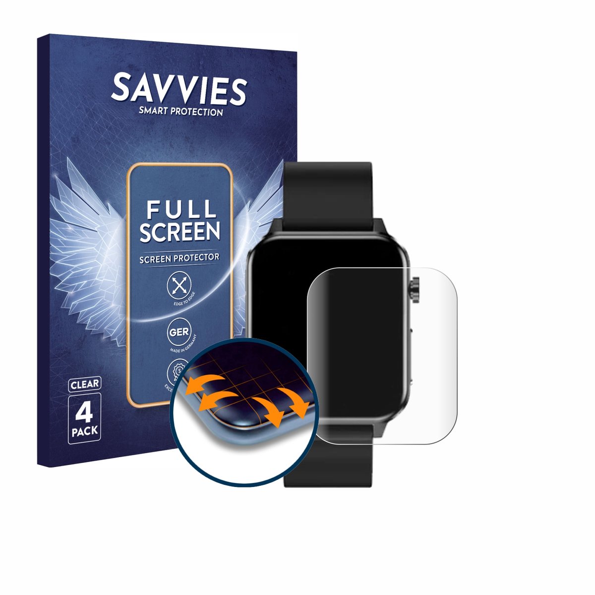 Savvies - Screenprotector voor Kardena CARE Plus - Folie Beschermfolie transparant volledig dekking 4 Stuks