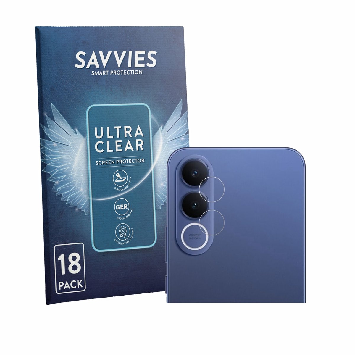 Savvies - Screenprotector voor Vivo V70 FE (ALLEEN Camera Lens) - Folie Beschermfolie transparant 18 Stuks