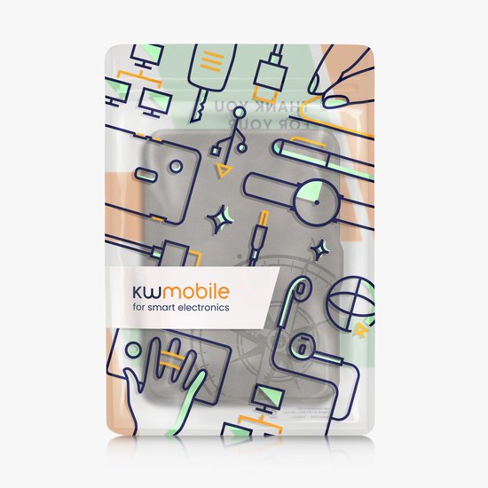 kwmobile e-reader hoesje geschikt voor Tolino Vision 1 / 2 / 3 / 4 HD hoes - Ereader flip case met standaard - Kunstleren e reader cover - Vintage Kompas design in grijs van kwmobile — afbeelding 2