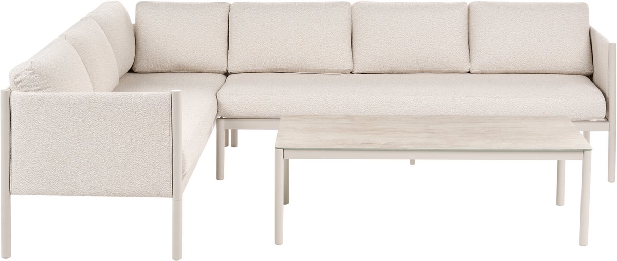 TONARA - Loungeset 5-persoons - Lichtbeige - Aluminium