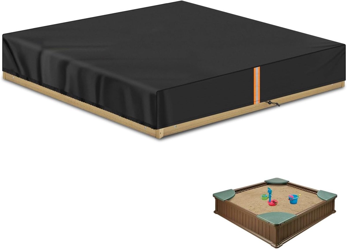 Zandbak Schelp met Deksel - Grijs - 150 x 150 x 20 cm - Waterdichte Afdekking - Voor Kinderzandbakken
