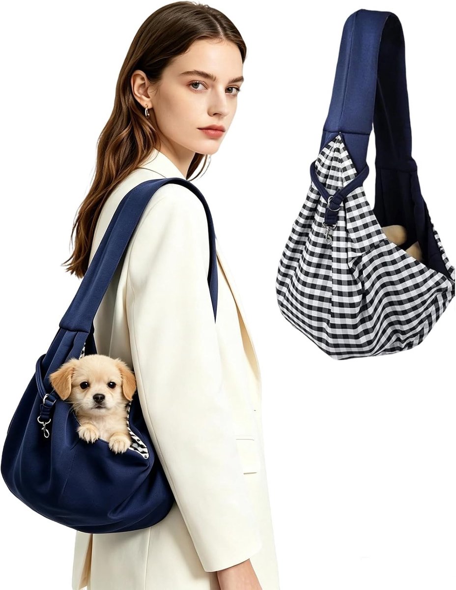 Hondendraagtas - Blauw - Geschikt voor huisdieren tot 7,5 kg - Verstelbare Draagtas voor Honden - Voor Wandelen en Activiteiten