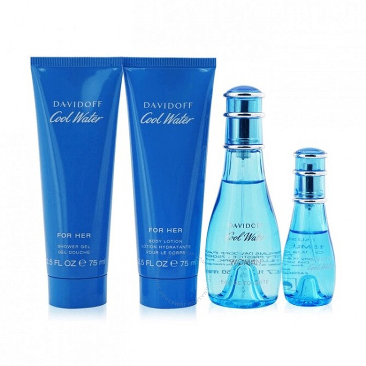 Davidoff Cool Water Woman Gift Set 50 ml EDT + 75 ml Body Lotion + 75 ml Shower Gel + 15 ml EDT